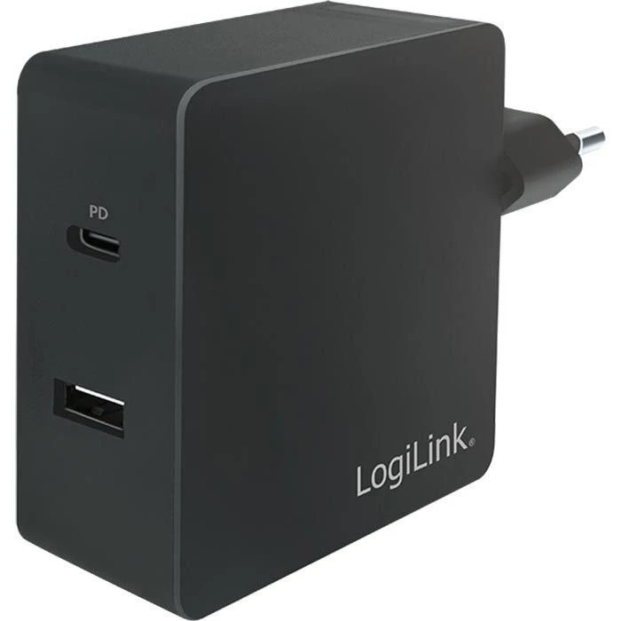 LogiLink USB-Ladegerät PA0213, 65W, 3,25A, Schwarz, 1x USB C, 1x USB A, 2 Port 1 LogiLink USB-Ladegerät PA0213, 65W, 3,25A, Schwarz, 1x USB C, 1x USB A, 2 Port