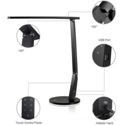 TaoTronics Schreibtischlampe TT-DL10 LED, Dimmbar, Schwarz, USB, Mit Standfuß -Angebote HausGlanz Store 5b940862dd55f6d2c4cc510e3d6fde77d2836d7b schreibtischlampe taotronics tt dl10 led