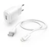 Hama USB-Ladegerät 133756, 5W, 1A, Weiß, 1x USB A, 1 Port, Mit Lightning Kabel