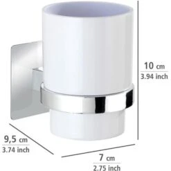 Wenko Zahnputzbecher Quadro, Weiß/chrom, Kunststoff, Mit Turbo-Loc Halterung, Ohne Bohren -Angebote HausGlanz Store 624230827ebf894d305dc42e5ac0cdf6eff77a16 zahnputzbecher wenko quadro weisschrom