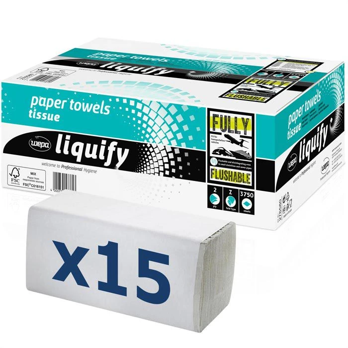 Wepa Papierhandtücher Liquify 276580, Weiß, 2-lagig, Zick-Zack-Falz, 24 X 21 Cm, 3750 Stück 1 Wepa Papierhandtücher Liquify 276580, Weiß, 2-lagig, Zick-Zack-Falz, 24 X 21 Cm, 3750 Stück