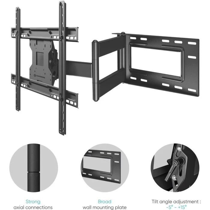 Onkron TV-Wandhalterung M7L-BLK, Schwarz, Neigbar, Schwenkbar, 40-60 Zoll 4 Onkron TV-Wandhalterung M7L-BLK, Schwarz, Neigbar, Schwenkbar, 40-60 Zoll – Bild 4