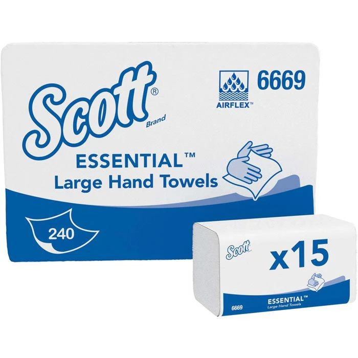 Kimberly-Clark Papierhandtücher Scott Xtra, 6669, 1-lagig, Interfold-Falz, 31,5 X 20cm, 3600 Stück 1 Kimberly-Clark Papierhandtücher Scott Xtra, 6669, 1-lagig, Interfold-Falz, 31,5 X 20cm, 3600 Stück