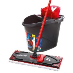 Vileda Bodenwischer UltraMax XL 161035, 42cm, Komplettset, Flachwischer, Stiel, Eimer Und Presse