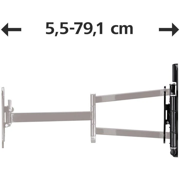 Hama TV-Wandhalterung 108732 Fullmotion, Schwarz, Ultralang, Neigbar, Schwenkbar, 19-48 Zoll 4 Hama TV-Wandhalterung 108732 Fullmotion, Schwarz, Ultralang, Neigbar, Schwenkbar, 19-48 Zoll – Bild 4