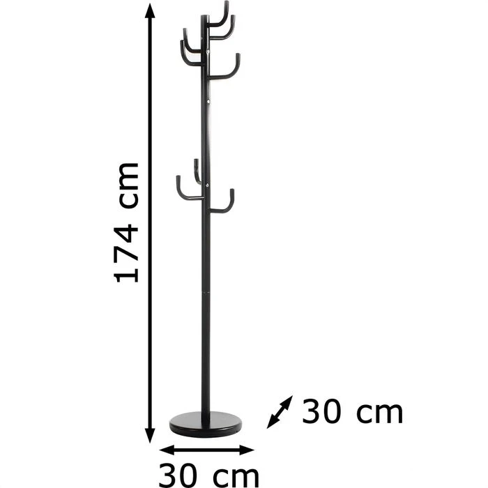 Idimex Garderobenständer Mila, 18235, Mit 8 Haken, Metall, Schwarz 2 Idimex Garderobenständer Mila, 18235, Mit 8 Haken, Metall, Schwarz – Bild 2