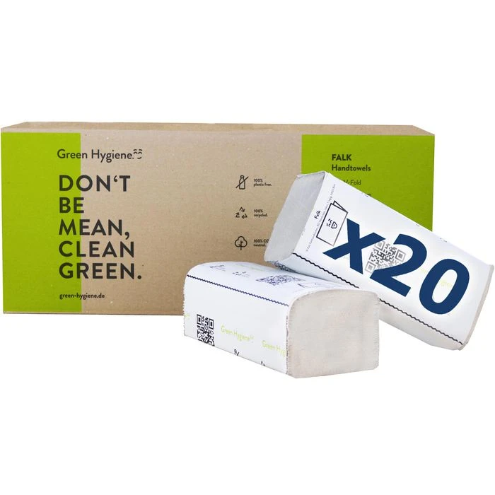 GreenHygiene Papierhandtücher Falk, 1-lagig, Zick-Zack-Falz, 25 X 23 Cm, Natur, 5000 Stück 1 GreenHygiene Papierhandtücher Falk, 1-lagig, Zick-Zack-Falz, 25 X 23 Cm, Natur, 5000 Stück