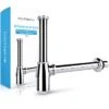 Bächlein Siphon Tassensiphon, 1 1/4 Zoll, Für Waschbecken, Extra Lang, Chrom