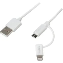 LogiLink Ladekabel CU0118, Weiß, USB A Auf Micro USB / Apple Lightning, 1m -Angebote HausGlanz Store 772127688adcbc6f9bbef639a65754397090e5cc ladekabel logilink cu0118 weiss