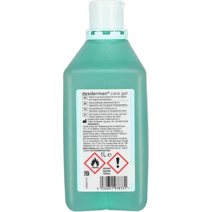 Schülke Desinfektionsmittel Desderman Care Gel, Hände-Schnelldesinfektion, Mit Panthenol, 1 Liter 2 Schülke Desinfektionsmittel Desderman Care Gel, Hände-Schnelldesinfektion, Mit Panthenol, 1 Liter – Bild 2