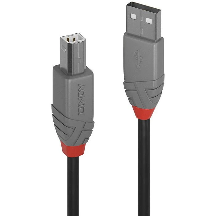Lindy USB-Kabel 36675 Anthra Line, USB 2.0, 5 M, Anschlusskabel, A Stecker / B Stecker 2 Lindy USB-Kabel 36675 Anthra Line, USB 2.0, 5 M, Anschlusskabel, A Stecker / B Stecker – Bild 2