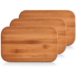 Zeller Schneidebrett 25260 Aus Bambus, 22 X 14 X 0,8 Cm, Braun, Set, 3 Stück