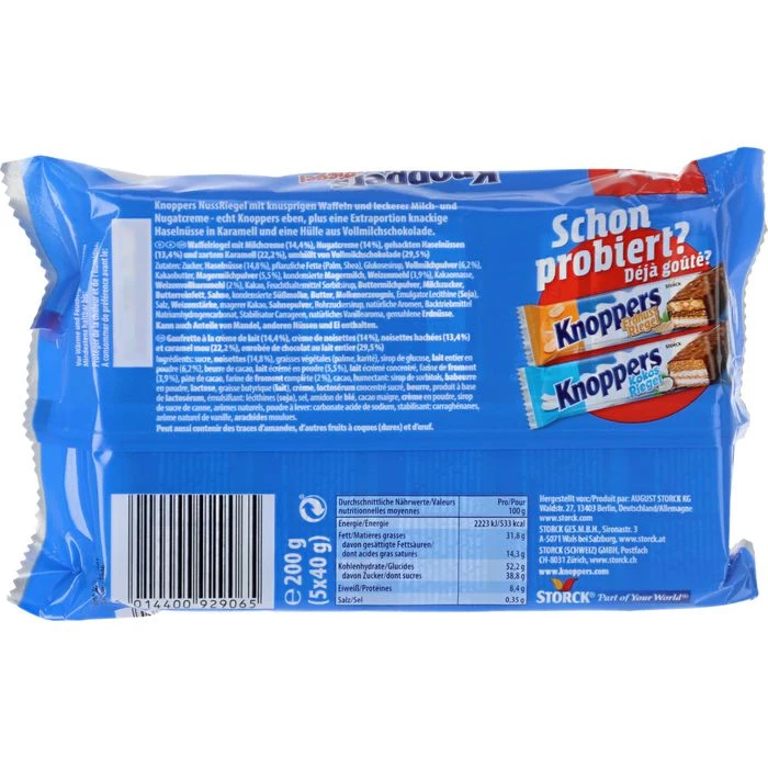 Knoppers Schokoriegel Nussriegel, 200g, Je 40g, 5 Riegel 5 Knoppers Schokoriegel Nussriegel, 200g, Je 40g, 5 Riegel – Bild 5