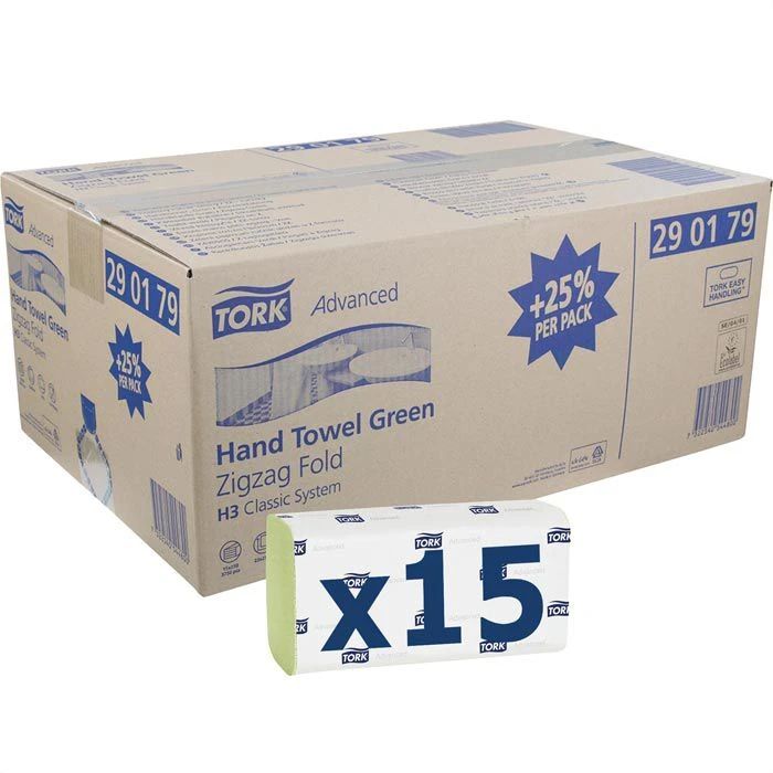 Tork Advanced 290179 2-lagig 25x23 Grün H3 Zick-Zack-Falz 3750 Stück 1 Tork Advanced 290179 2-lagig 25x23 Grün H3 Zick-Zack-Falz 3750 Stück