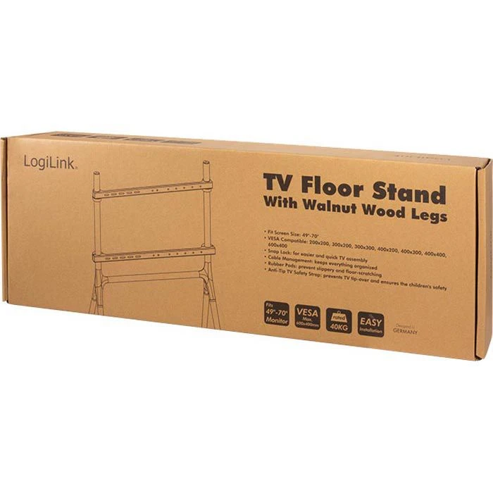 LogiLink TV-Ständer BP0078, Walnuss, TV-Standfuß, 49-70 Zoll 5 LogiLink TV-Ständer BP0078, Walnuss, TV-Standfuß, 49-70 Zoll – Bild 5