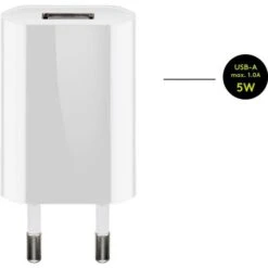 Goobay USB-Ladegerät 44950, 5W, 1A, Weiß, 1x USB A, 1 Port -Angebote HausGlanz Store 875194c9ae3c6fa45343bb77f34ed850396923d2 usb ladegeraet goobay 44950 5w 1a