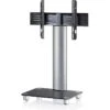 VCM TV-Ständer 17125 Tosal, Silber, Schwarzglas, TV-Standfuß, Mit Rollen