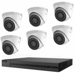 HiLook IP-Kamera IK-6288TH-MH/P LAN Outdoor Set, 8 MP, 4K, PoE, 6 Dome Kameras + NVR