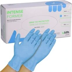 Ulith Nitril Blau Puderfrei Gr.XL Einmalhandschuhe, 100 Stück