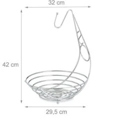 Relaxdays Obstschale 10020446, Metall, Silber, 29,5 X 42 X 32 Cm, Mit Bananenhalter -Angebote HausGlanz Store 91ed9cd18c359bb4c112685f09c889342d2e0b2c obstschale relaxdays 10020446 metall
