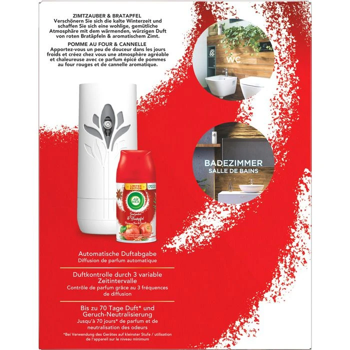 Airwick Raumduft Freshmatic Max, Starterset, 250 Ml, Zimtzauber & Bratapfel 2 Airwick Raumduft Freshmatic Max, Starterset, 250 Ml, Zimtzauber & Bratapfel – Bild 2