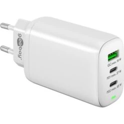 Goobay USB-Ladegerät PD 61759, 65W, 3A, Weiß, 2x USB C, 1x USB A, 3 Port