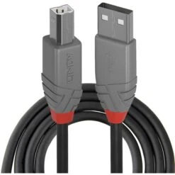 Lindy USB-Kabel 36675 Anthra Line, USB 2.0, 5 M, Anschlusskabel, A Stecker / B Stecker
