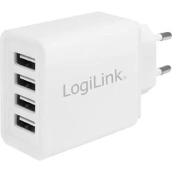 LogiLink USB-Ladegerät PA0211W, 24W, 4,8A, Weiß, 4x USB A, 4 Port