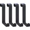 Wenko Kleiderhaken 23175100, Für Die Tür, Schwarz, Metall, 1 Haken, 4 Stück