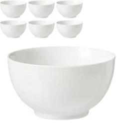 Ritzenhoff&Breker Müslischale Snap Bianco, Porzellan, Weiß, 15cm, Set, 6 Stück