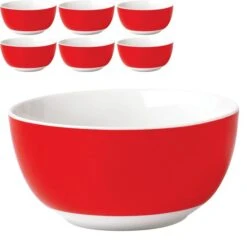 Van-Well Müslischale Vario, Porzellan, Rot, 14cm, Set, 6 Stück