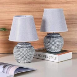 Schreibtischlampe BRUBAKER Grau, Leinenschrim, Keramik-Standfuß, 2 Stück 5 Schreibtischlampe BRUBAKER Grau, Leinenschrim, Keramik-Standfuß, 2 Stück -Angebote HausGlanz Store 9b3ddec34c6a8136d30e79f08cd1066d30ae6a38 schreibtischlampe brubaker