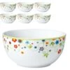 Van-Well Müslischale Vario Flower, Porzellan, Mit Dekor, 14cm, Set, 6 Stück