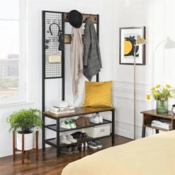 Vasagle Garderobenständer HSR98BX, Vintage, Mit 24 Haken, Metall / Holz, Schwarz / Braun -Angebote HausGlanz Store 9d0b90abfe952e345d0d8bfb374105bc516f9a0e garderobenstaender vasagle hsr98bx vintage