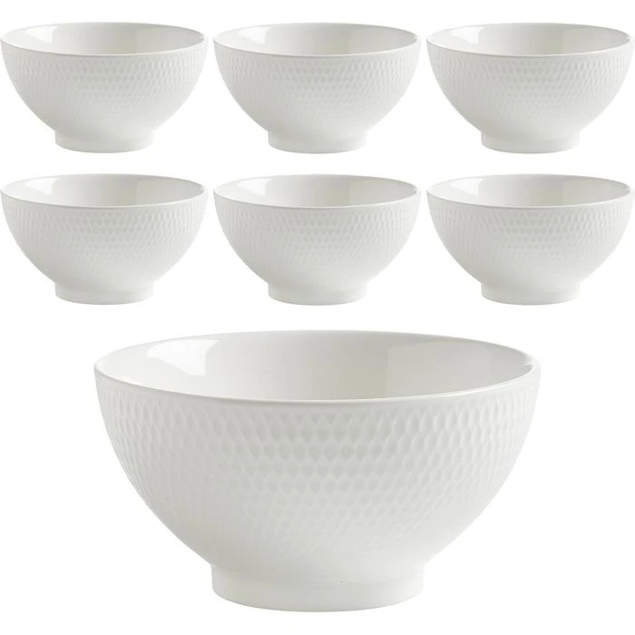 Maxwell & Williams Maxwell&Williams Müslischale Diamonds DV0041, Porzellan, Weiß, 15cm, Set, 6 Stück 1 Maxwell & Williams Maxwell&Williams Müslischale Diamonds DV0041, Porzellan, Weiß, 15cm, Set, 6 Stück