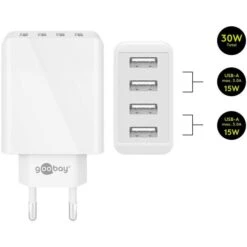 Goobay USB-Ladegerät 44962, 30W, 3A, Weiß, 4x USB A, 4 Port 9 Goobay USB-Ladegerät 44962, 30W, 3A, Weiß, 4x USB A, 4 Port -Angebote HausGlanz Store a322c2090e099eeee18c573ed08b6b68a2cba1bc usb ladegeraet goobay 44962 30w 3a