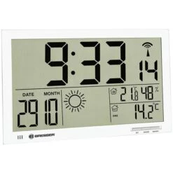Bresser Wanduhr MyTime Jumbo Wetter-Wanduhr, 37 X 23 Cm, Wecker, Thermo-Hygrometer, Datum