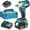Makita Akku-Schlagschrauber DTW300RTJ, 330Nm, 18V / 5,0 Ah, Mit 2 Akkus, Ladegerät Und Koffer