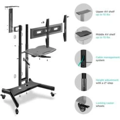 Onkron TV-Ständer TS1551-BLK, Schwarz, TV-Standfuß,32-65 Zoll, Mit Zwischenboden & Rollen -Angebote HausGlanz Store ab4b895376bb2aee4503df9828c13c588d7cae96 tv staender onkron ts1551 blk schwarz