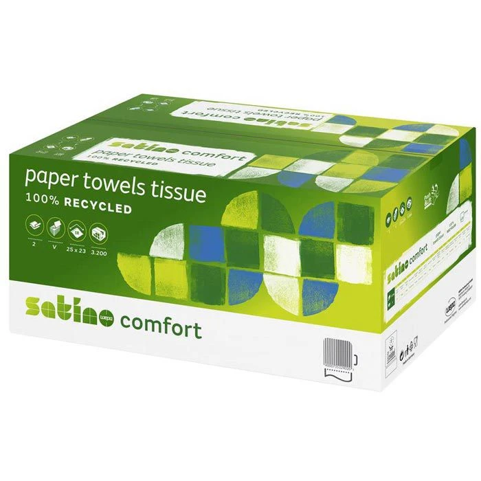 Satino Comfort By Wepa 277190 2-lagig 25x23 Weiß Zick-Zack-Falz 3200 Stück 4 Satino Comfort By Wepa 277190 2-lagig 25x23 Weiß Zick-Zack-Falz 3200 Stück – Bild 4