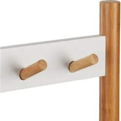 Relaxdays Garderobenständer 10027500, Mit Ablage & 5 Haken, Bambus, Natur / Weiß -Angebote HausGlanz Store ae17f9a97e7fbfca74ed73f1a149001a44363342 garderobenstaender relaxdays 10027500