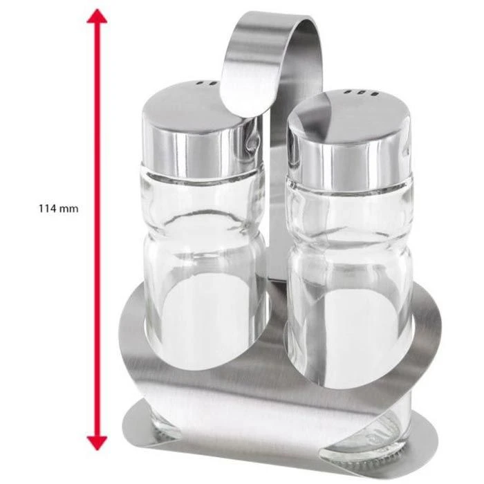 Westmark Salz-und-Pfefferstreuer Wien 65022260, Set Mit Menage, Aus Glas / Edelstahl, Transparent 2 Westmark Salz-und-Pfefferstreuer Wien 65022260, Set Mit Menage, Aus Glas / Edelstahl, Transparent – Bild 2