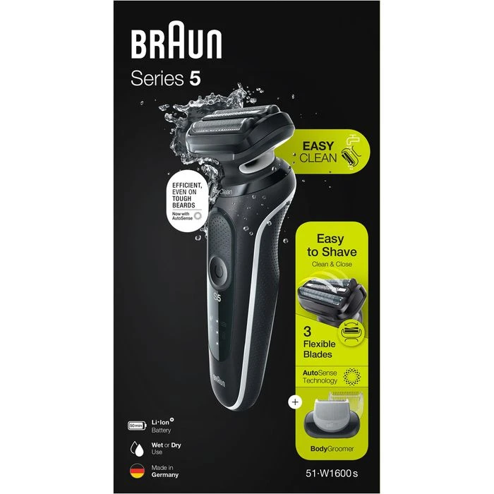 Braun Elektrorasierer Series 5 51-W1600s, Weiß, Wet & Dry, Mit EasyClick-Bodygroomer 7 Braun Elektrorasierer Series 5 51-W1600s, Weiß, Wet & Dry, Mit EasyClick-Bodygroomer – Bild 7