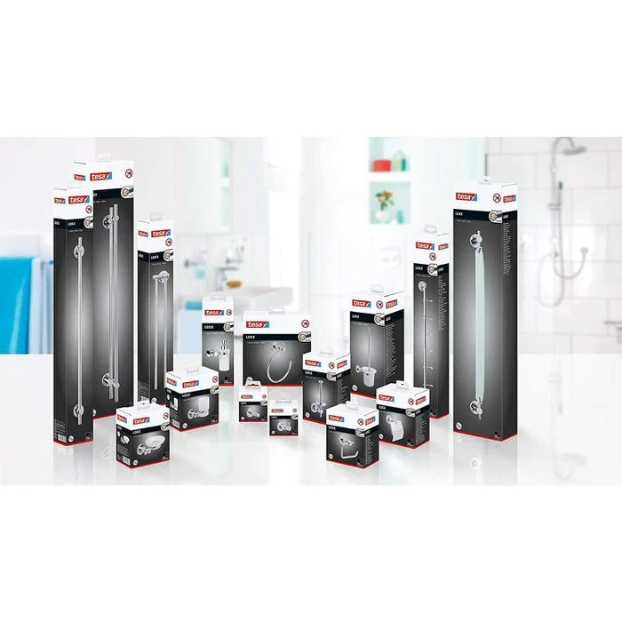 Tesa Toilettenpapierspender Loxx, 40285, Ohne Bohren, Ersatzrollenhalter, Für 1 Kleinrolle 5 Tesa Toilettenpapierspender Loxx, 40285, Ohne Bohren, Ersatzrollenhalter, Für 1 Kleinrolle – Bild 5