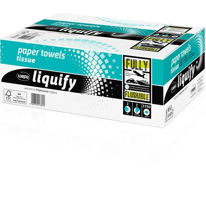 Wepa Papierhandtücher Liquify 276580, Weiß, 2-lagig, Zick-Zack-Falz, 24 X 21 Cm, 3750 Stück 3 Wepa Papierhandtücher Liquify 276580, Weiß, 2-lagig, Zick-Zack-Falz, 24 X 21 Cm, 3750 Stück – Bild 3