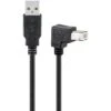 Goobay USB-Kabel 95118 USB 2.0 90°, 5 M, Schwarz, Anschlusskabel, A Stecker / B Stecker Abgewinkelt