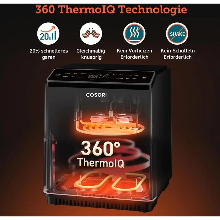 Cosori Fritteuse Dual Blaze XXL, CAF-P583S-KEUR, 1700 W, Heißluftfritteuse, Mit App, Für 6,4 Liter 5 Cosori Fritteuse Dual Blaze XXL, CAF-P583S-KEUR, 1700 W, Heißluftfritteuse, Mit App, Für 6,4 Liter – Bild 5