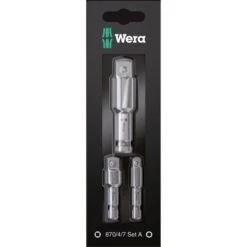Wera Stecknuss-Adapter 05073200001, Set, Sechskant Zu Vierkant, 3-teilig