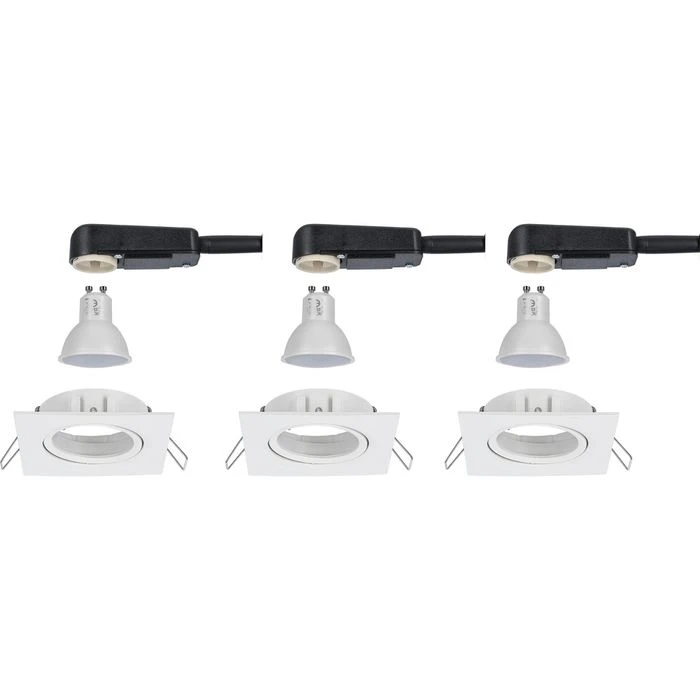 Paulmann Einbaustrahler Nova Weiß GU10 LED, 460 Lm, 6,5 W, Warmweiß, Schwenkbar, 3 Stk. 2 Paulmann Einbaustrahler Nova Weiß GU10 LED, 460 Lm, 6,5 W, Warmweiß, Schwenkbar, 3 Stk. – Bild 2
