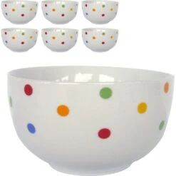 Van-Well Müslischale Capri, Porzellan, Mit Dekor, 13cm, Set, 6 Stück